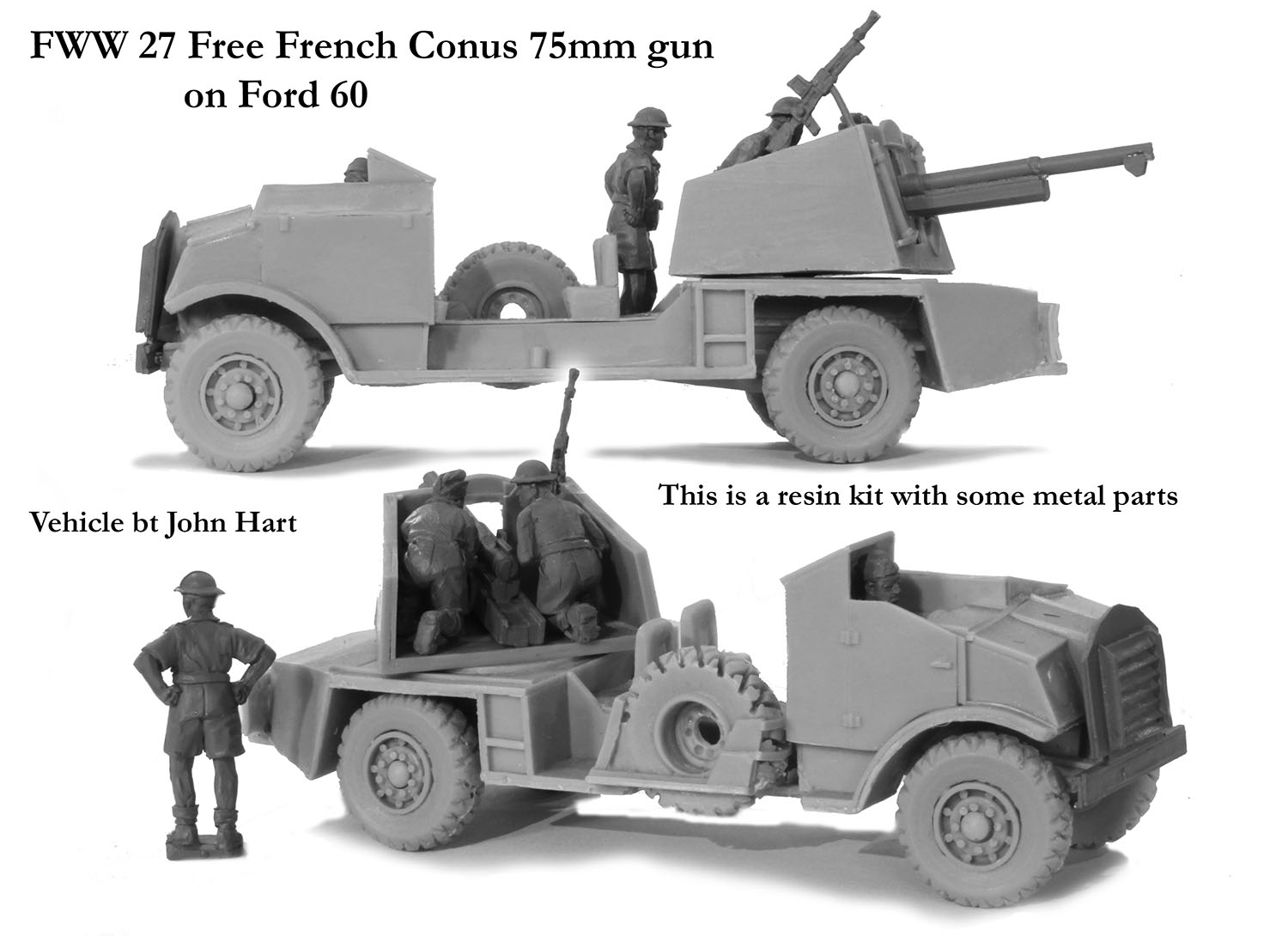Perry Miniatures World War 2 FWW27 canon Conus 75mm maquette