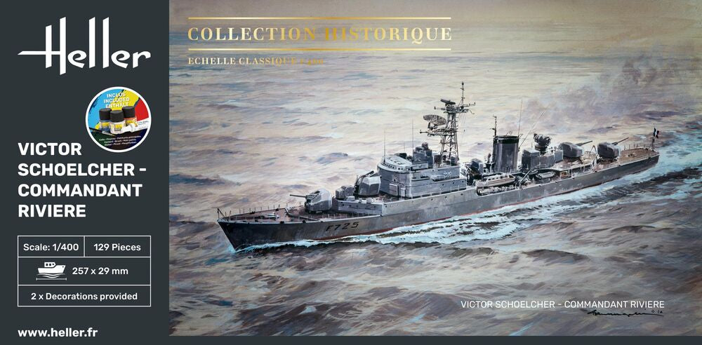 Heller Starter Kit Victor Schoelcher maquette bateau 1/400 complet