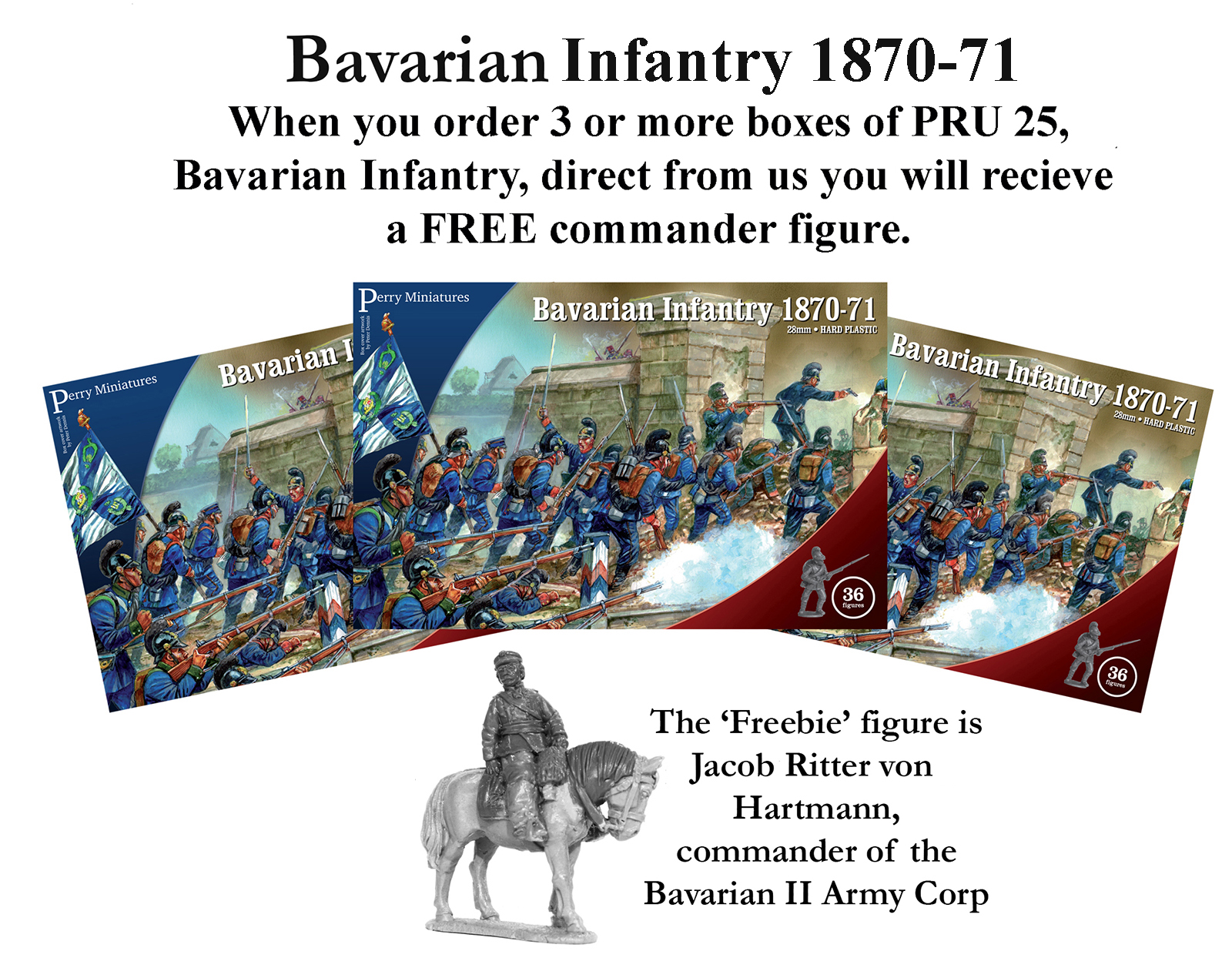 Perry Miniatures PRU 25 infanterie bavaroise 1870 boîte 36 figurines
