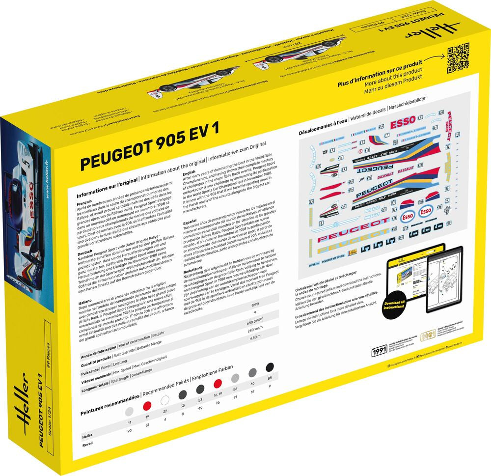 Heller Historical Collection Peugeot 905 EV1 maquette voiture 1/24