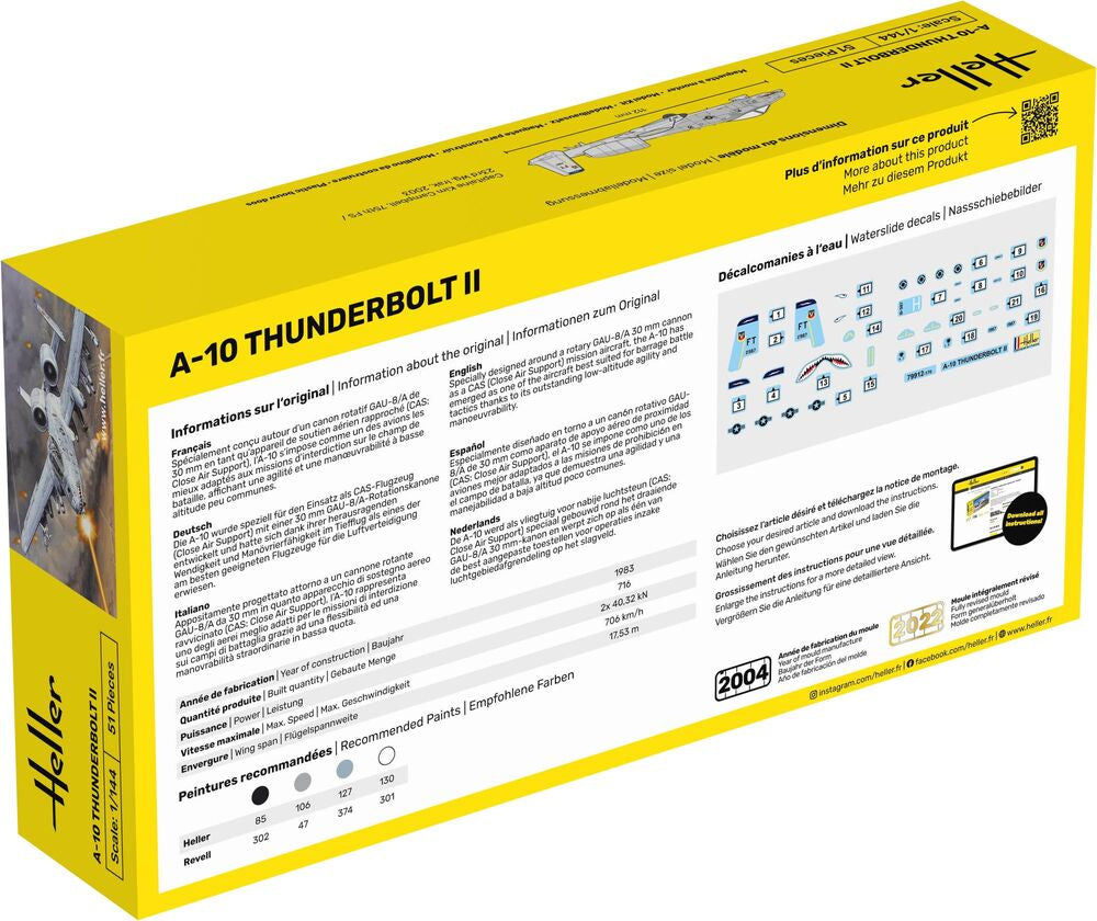 Heller The 9.99 A-10 Thunderbolt II 1/144 maquette avion