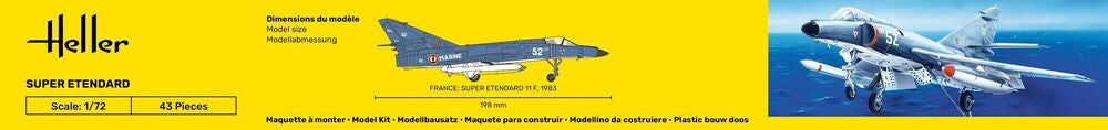 Heller Starter Kit Super Etendard 1/72 Maquette Avion Jet