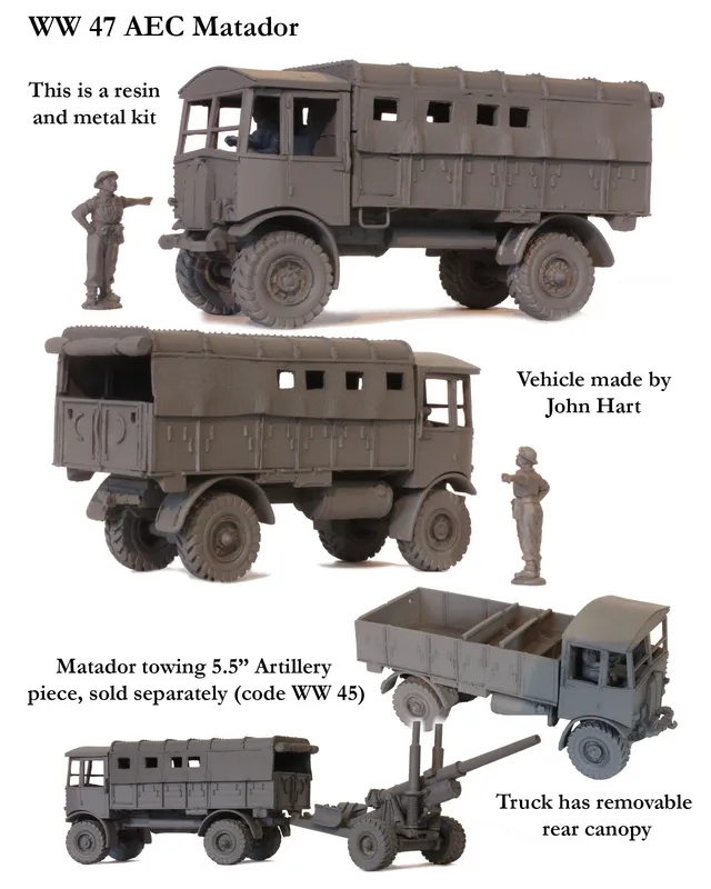 Perry World War 2 WW47 AEC Matador maquette résine 28mm
