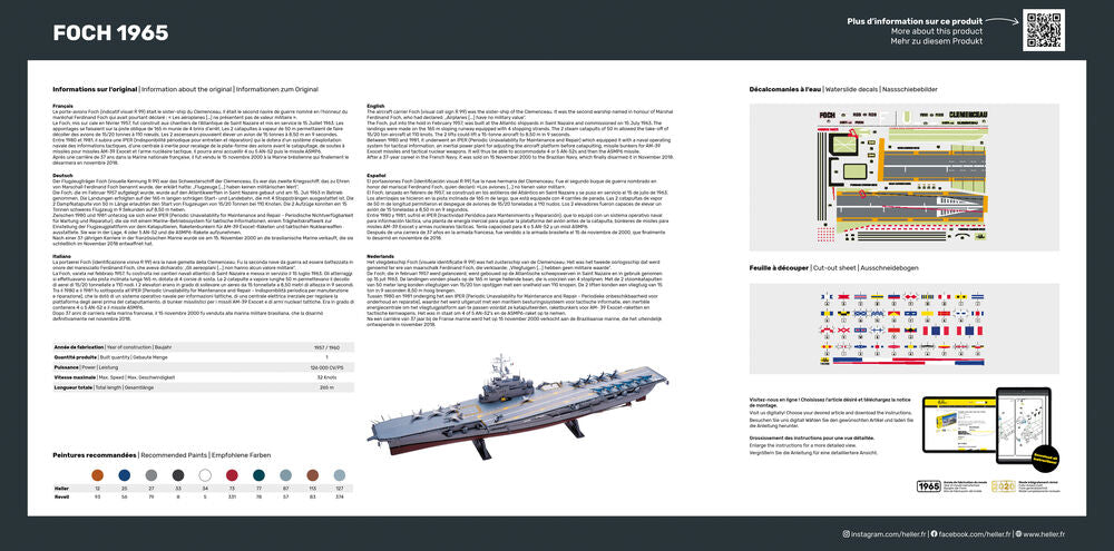 Heller Starter Kit Foch 1/400 maquette porte-avions complète