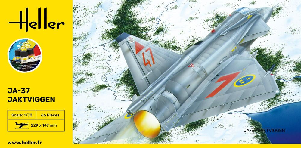 Heller Starter Kit Ja-37 Jaktviggen maquette avion 1/72