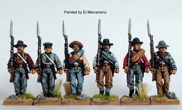 Perry ACW35 infanterie confédérée figurines chemise avance