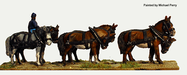 Perry Miniatures ACW74 figurine attelage six mules Union