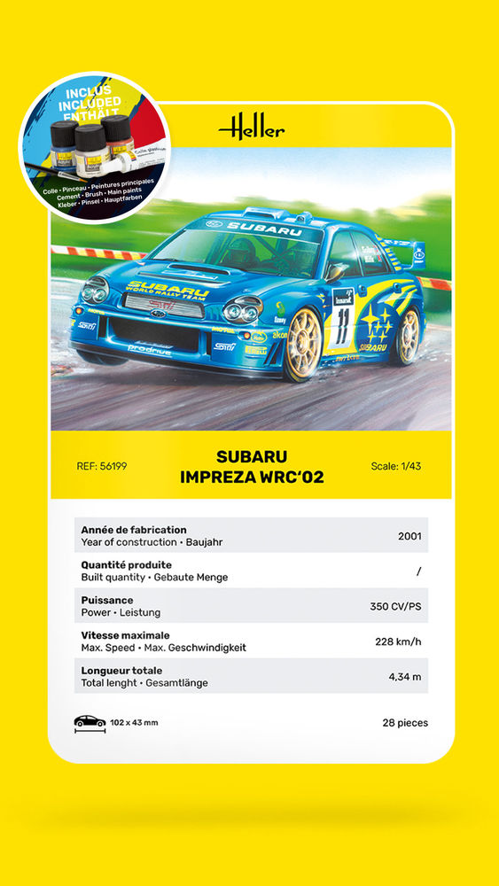 Heller Starter Kit Impreza WRC'02 maquette 1/43