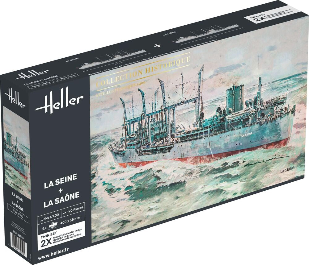 Heller Twinset La Seine + La Saône maquette bateau 1/400 pétroliers