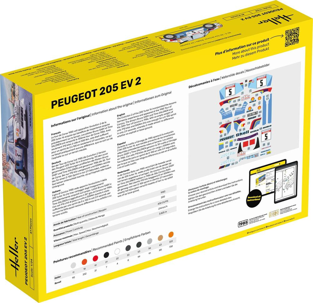 Heller Starter Kit Peugeot 205 Turbo 16 E2 maquette 1/24