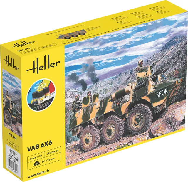 Heller Starter Kit VAB 6x6 1/35 maquette militaire blindé