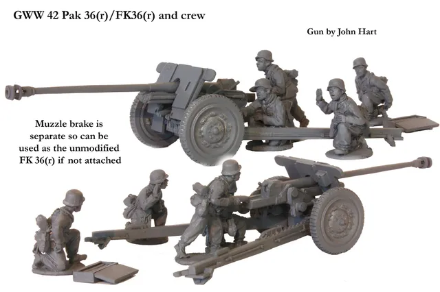 Perry Miniatures GWW 42 Pak 36(r) maquette canon