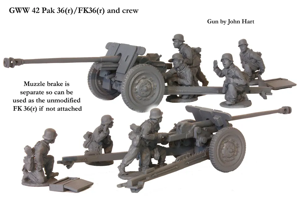 Perry Miniatures GWW 42 Pak 36(r) maquette canon