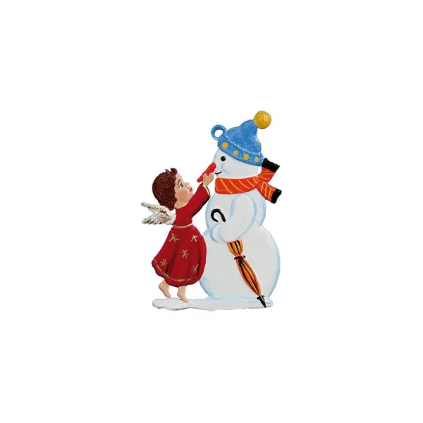 ART GIRONA Miniatures Angel with snowman figurine Noël 54 mm