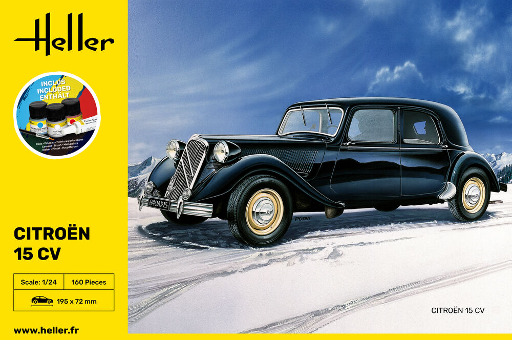Heller Starter Kit Citroën 15 CV 1/24 maquette voiture complète