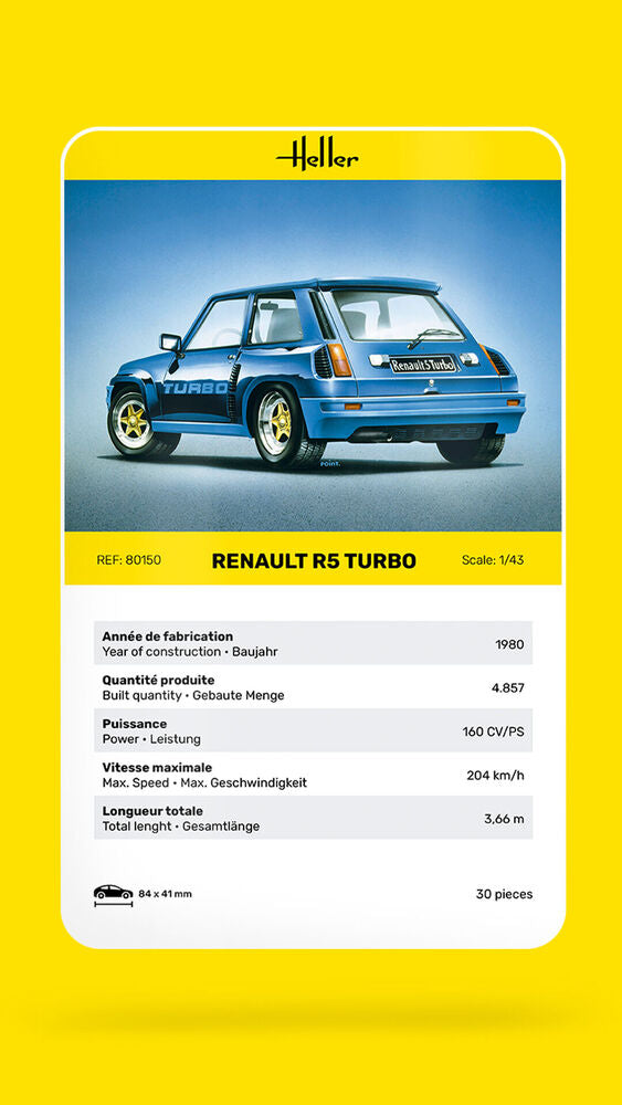 Heller The 9.99 Renault R5 Turbo 1/43 maquette voiture