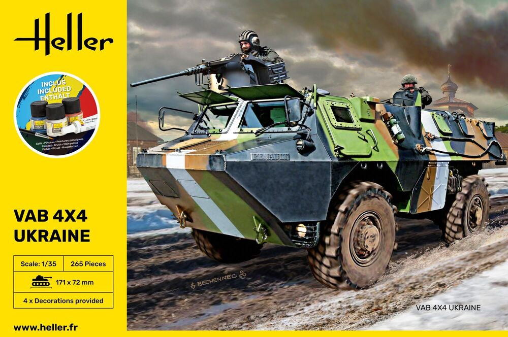 Heller Starter Kit VAB 4x4 Ukraine maquette blindé 1/35