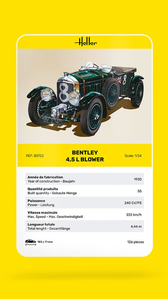 Heller Historical Collection Bentley Blower 1/24 maquette voiture Mans