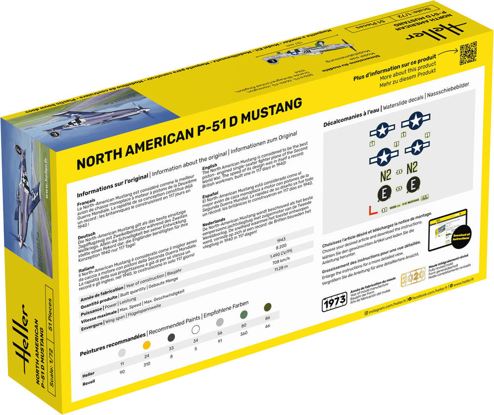 Heller Starter Kit P-51 Mustang maquette avion 1/72