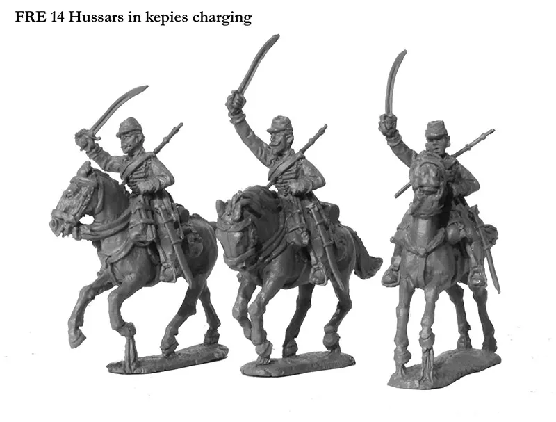Perry Miniatures Franco-Prussian FRE 14 figurines hussards charge képis