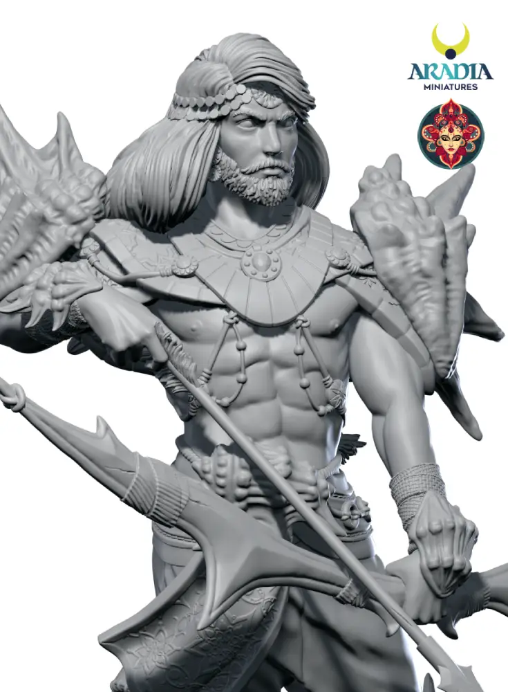 Aradia Kali Yuga Arjuna Figurine résine archer 75 mm