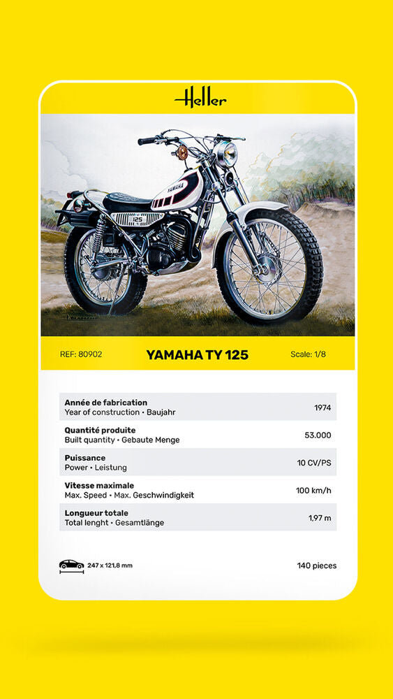 Heller Historical Collection Yamaha TY 125 1/8 maquette moto trial