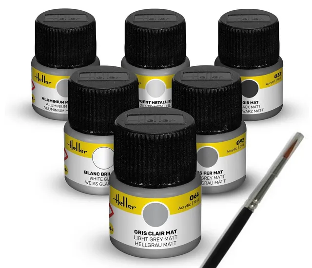Heller Historical Collection Kit couleurs avions civils acrylique 6x12ml