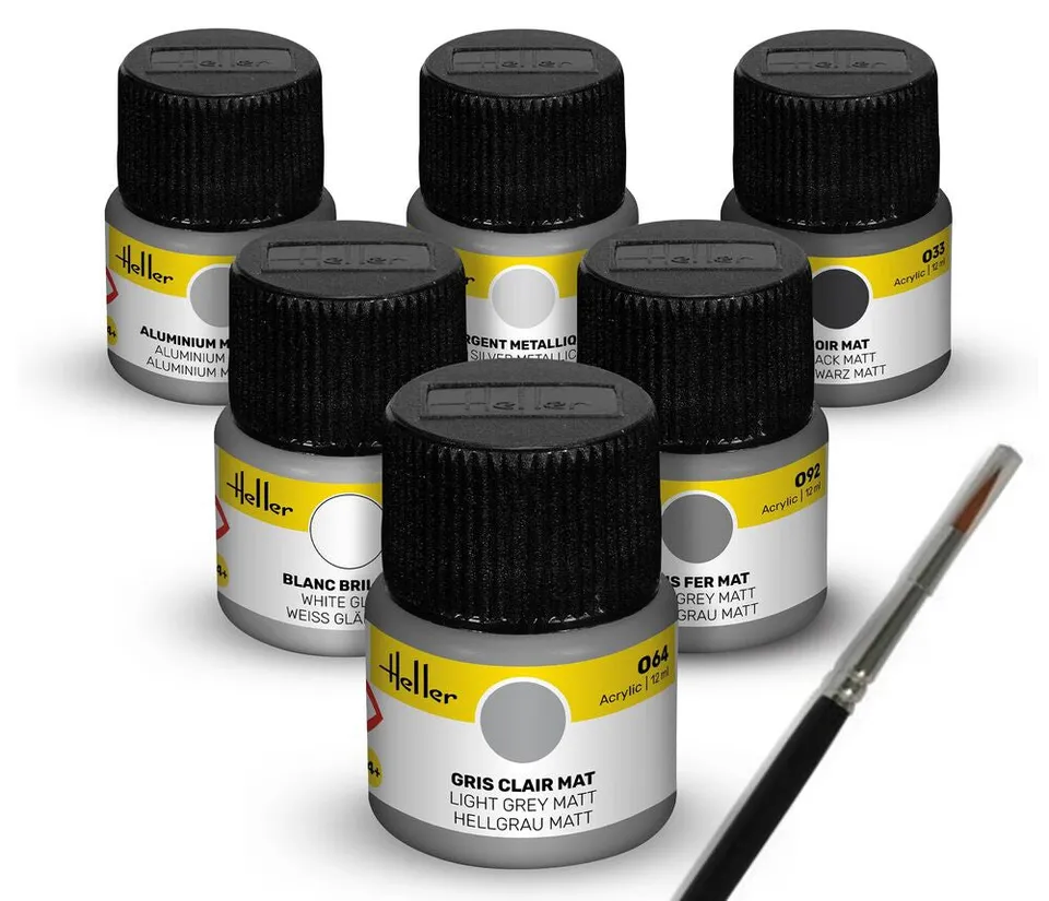 Heller Historical Collection Kit couleurs avions civils acrylique 6x12ml