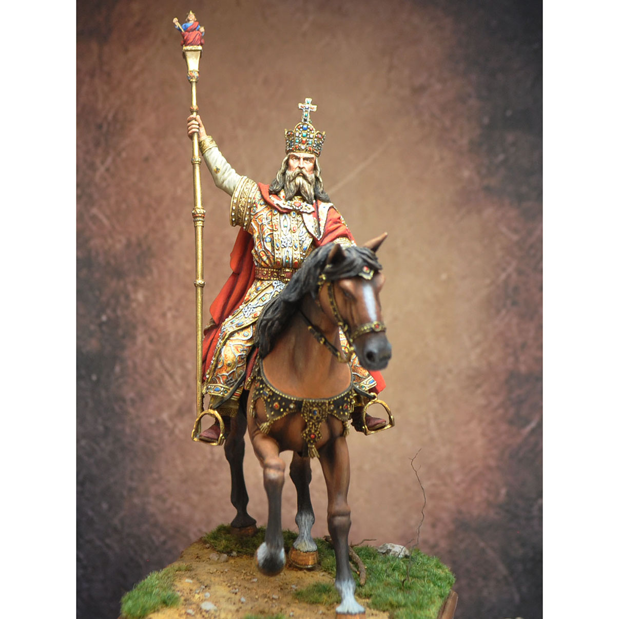 Art Girona 70mm Karolus Imperator Augustus figurine 70mm carolingien