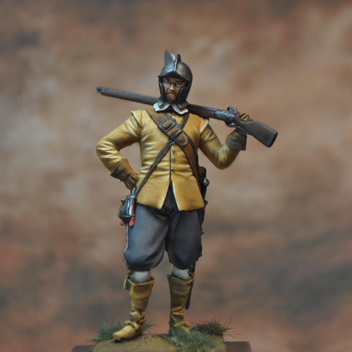 ART GIRONA General Serie Mousquetier Régiment Jaune figurine 54mm Suédoise