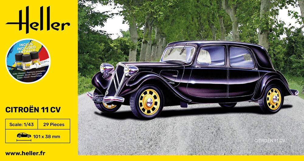 Heller Starter Citroen 11 CV Maquette Voiture 1/43 kit complet