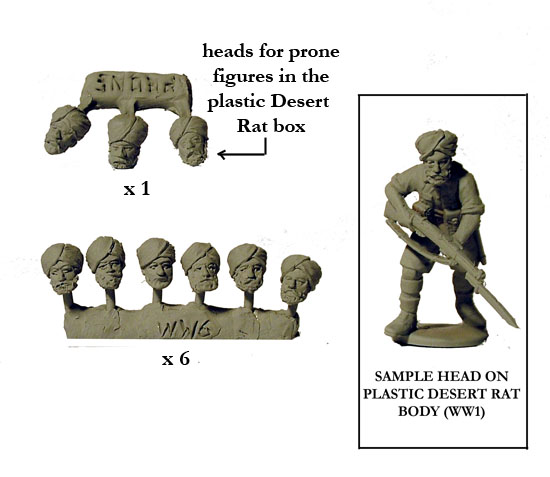 Perry Miniatures World War 2 WW 6 Têtes Sikhs figurines métal 28mm