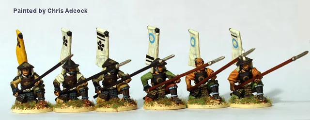 Perry Miniatures Samurai SAM47 figurines 28mm Yari Ashigaru agenouillés