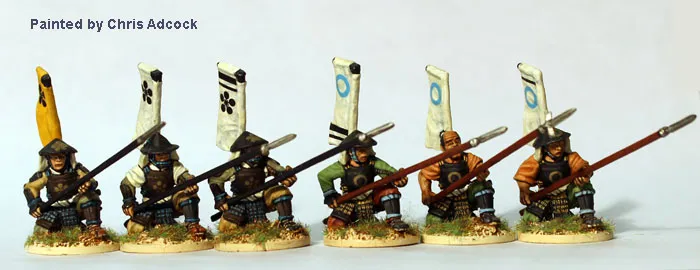Perry Miniatures Samurai SAM47 figurines 28mm Yari Ashigaru agenouillés