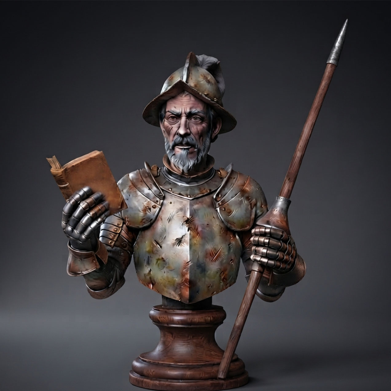 Art Girona Busts Don Quijote buste à peindre métal