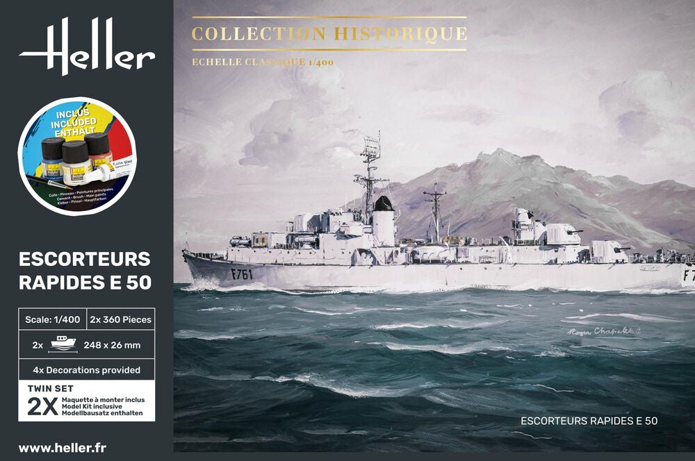 Heller Starter Kit Escorteurs Rapides E50 maquette bateau 1/400