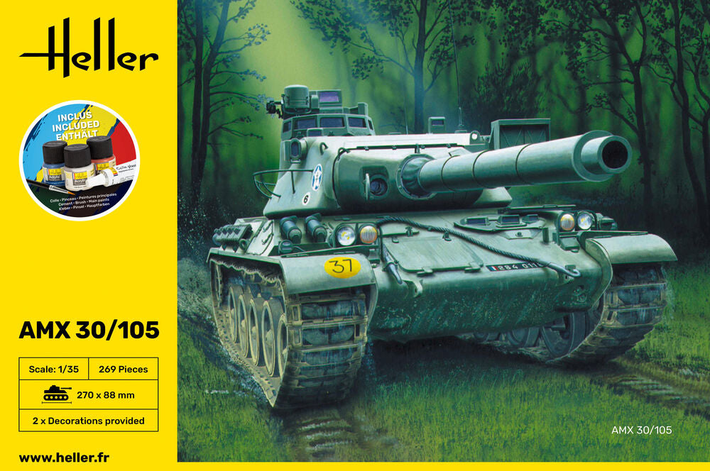 Heller Starter Kit AMX 30/105 1/35 maquette char + kit complet