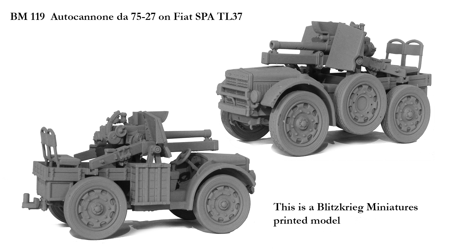 Perry World War 2 BM119 maquette Autocannone Fiat TL37