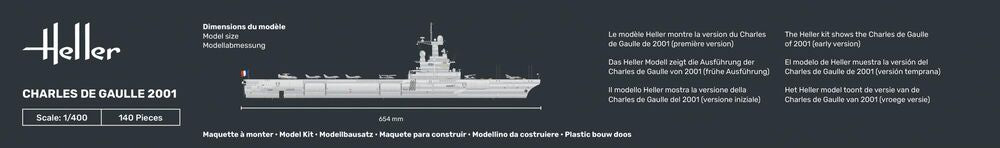 Heller Starter Kit Charles de Gaulle 1/400 maquette bateau kit