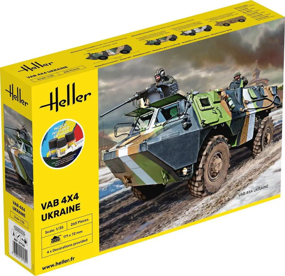 Heller Starter Kit VAB 4x4 Ukraine maquette blindé 1/35
