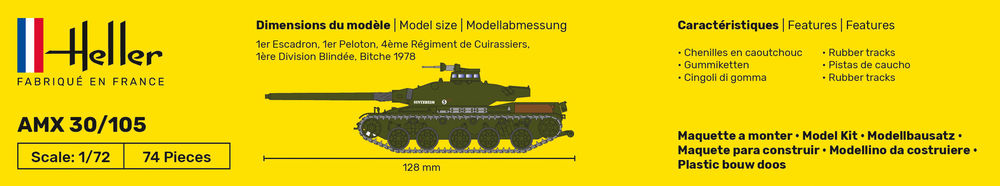 Heller Starter Kit AMX 30/105 maquette char 1/72 complet