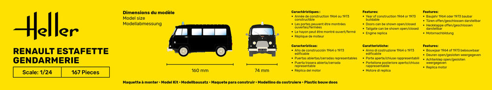 Heller Starter Kit Renault Estafette Gendarmerie maquette 1/24
