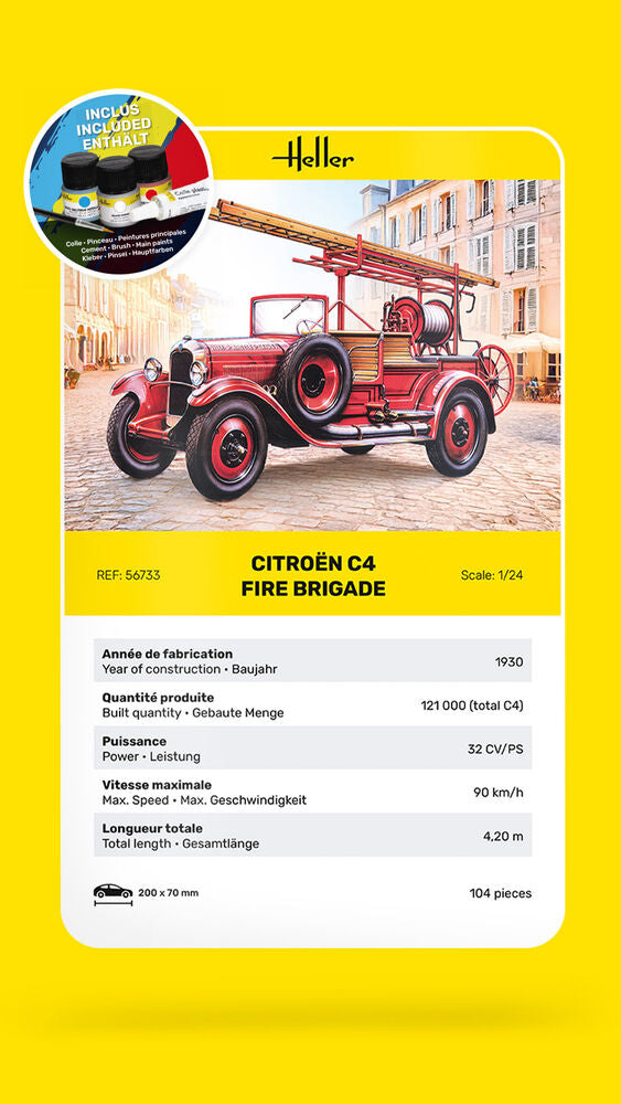 Heller Starter Kit Citroen C4 Fire Brigade maquette 1/24