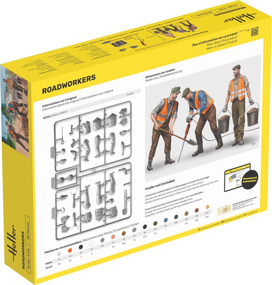 Heller Starter Kit Travailleurs de la route figurines 1/24 complet