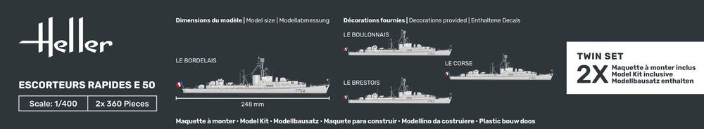 Heller Historical Collection Escorteurs Rapides E 50 1/400 marine