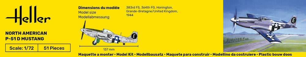 Heller The 9.99 P-51 Mustang 1/72 maquette avion chasse