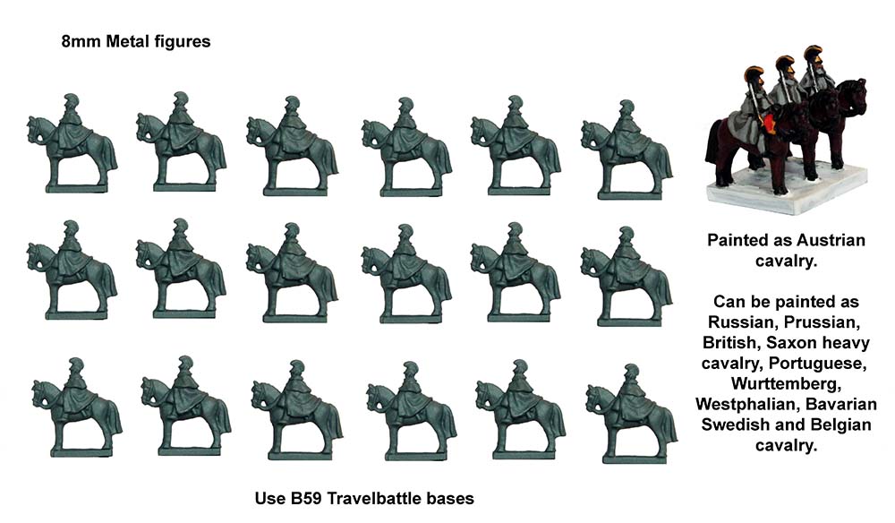 Perry Travelbattle TB 9 cavalerie lourde figurines manteaux