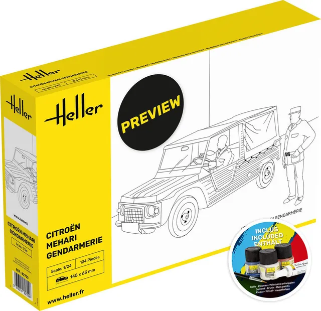 Heller Starter Kit Citroën Méhari Maquette Voiture 1/24 Gendarmerie