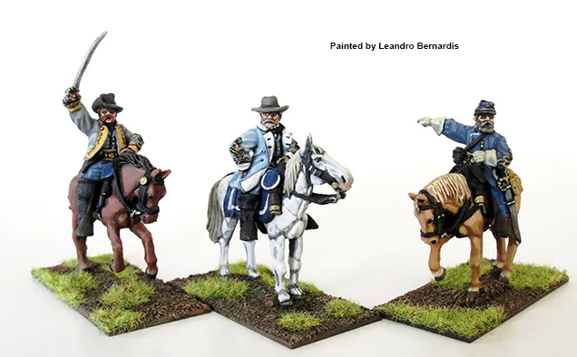 Perry ACW4 Généraux Confédérés Montés figurines 28mm