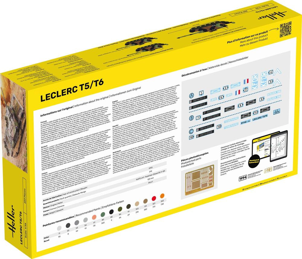 Heller Starter Kit Leclerc T5/T6 maquette char 1/35 kit complet